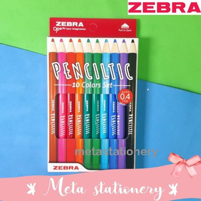 

tersedia pulpen zebra penciltic 10 warna set - warna-warni lucu