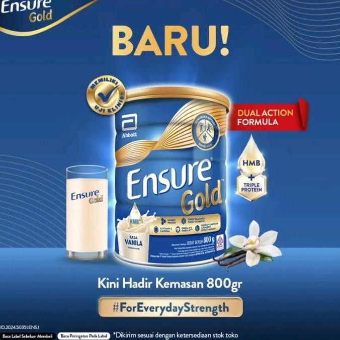 

Ensure Gold HMB 800 g gr 800g 800gr (netto berubah dari 850 ke 800) vanilla coklat vanila cokelat