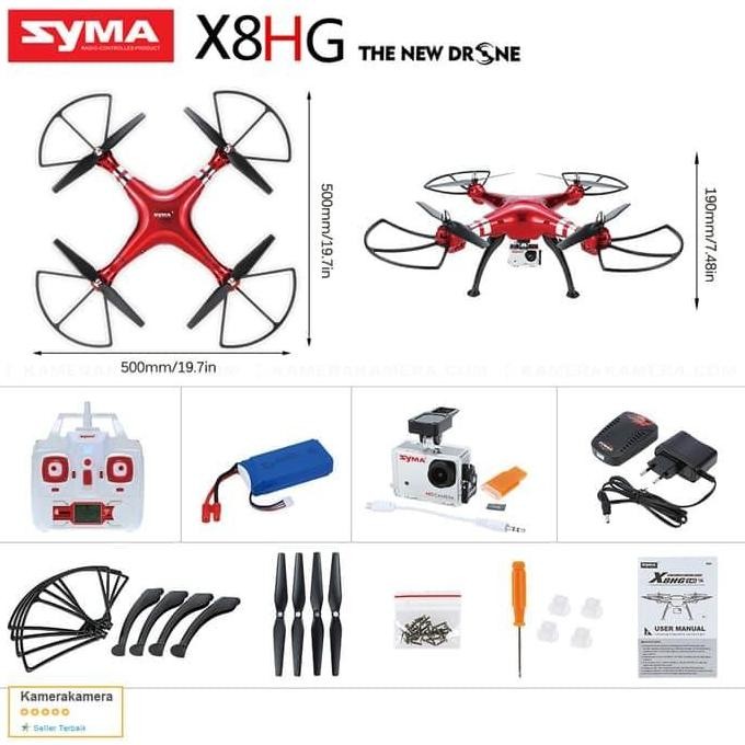 SYMA X8HG Red 8MP HD Camera - The New Drone