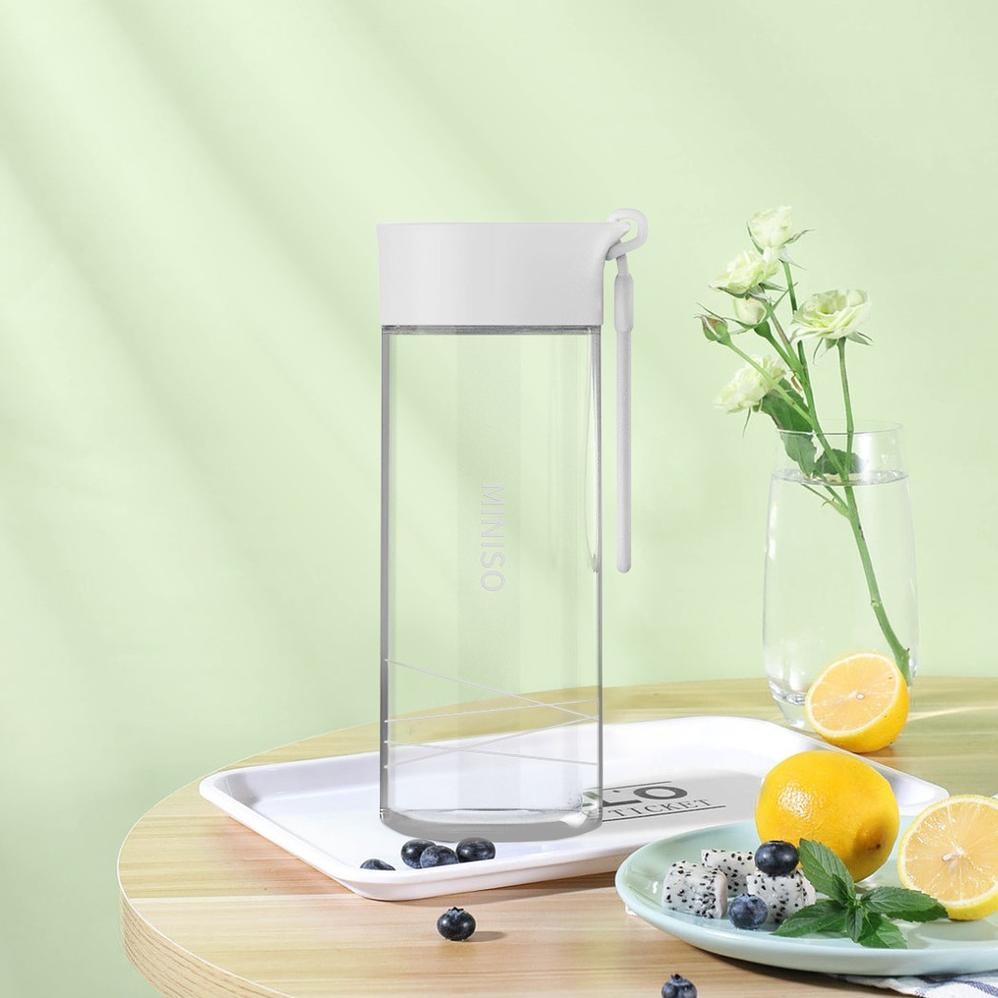 Miliki MINISO - Botol Minum Kaca 300ml Botol Air Minum Kecil BPA Free Kaca Botol Air Panas Botol Ola