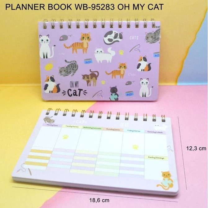 

+%+%+%] planner book wb 95283 kode oh my cat scoedule paper ketas agenda tugas harian belakang grid isi 50 lembar kertas 100 gsm weibo