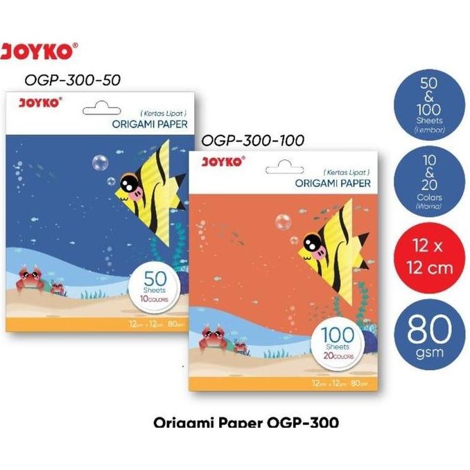 

Buruan serbu] kertas origami merek joyko ukuran 12 x 12 cm isi 100 lembar ( 20 warna) 80 gsm dua muka kertas lipat