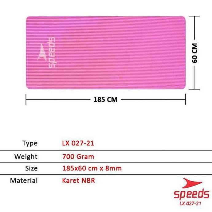 New SPEEDS Matras Yoga NBR 8mm Tebal Anti Slip Ibu Hamil Pilates Senam Gym 027-21