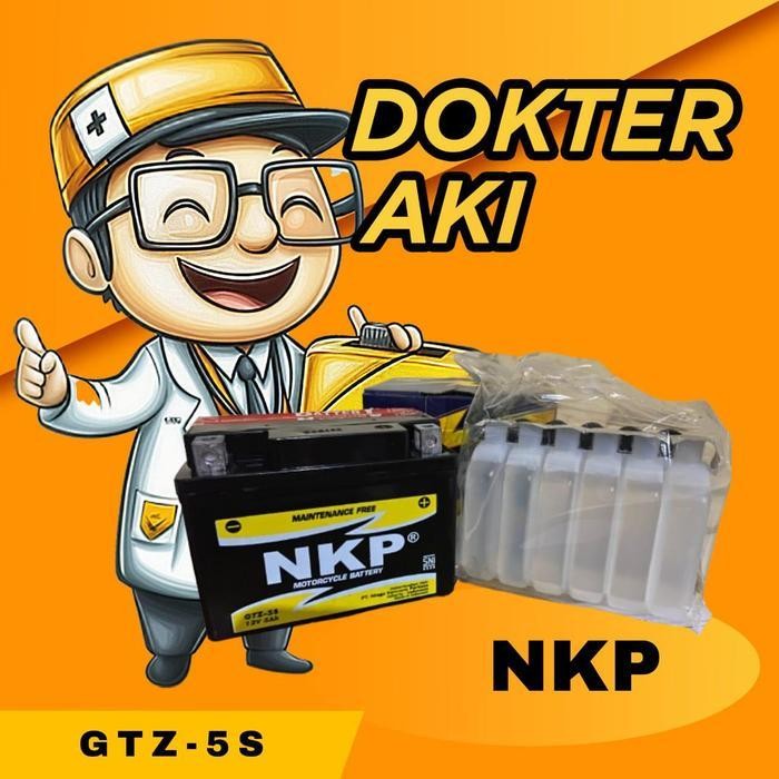 Aki Motor Beat, Vario, Aki Semi Kering Gtz-5S Mf, Merk : Nkp Vario  125 Aki  Untuk V  Ixion