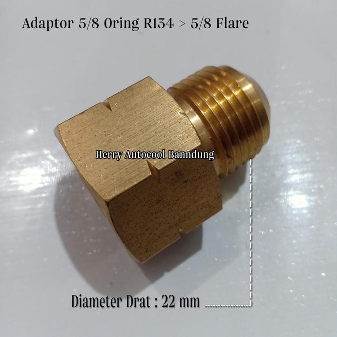 +++++] Adaptor Rubahan Ukuran Drat Dalam 5/8 Oring R134 Ke 5/8 Flaring