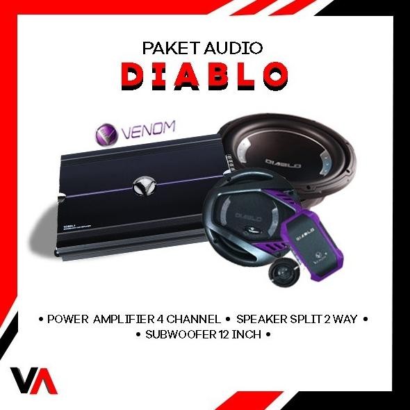 Terlaris Paket Venom Diablo Audio Mobil Full Set Sound System Harian Subwoofer Power Amplifier Speak