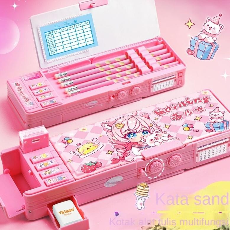 

Kotak alat tulis gadis Kotak pensil kata sandi multi-fungsi wanita yang cocok untuk siswa kelas 1-3 TK