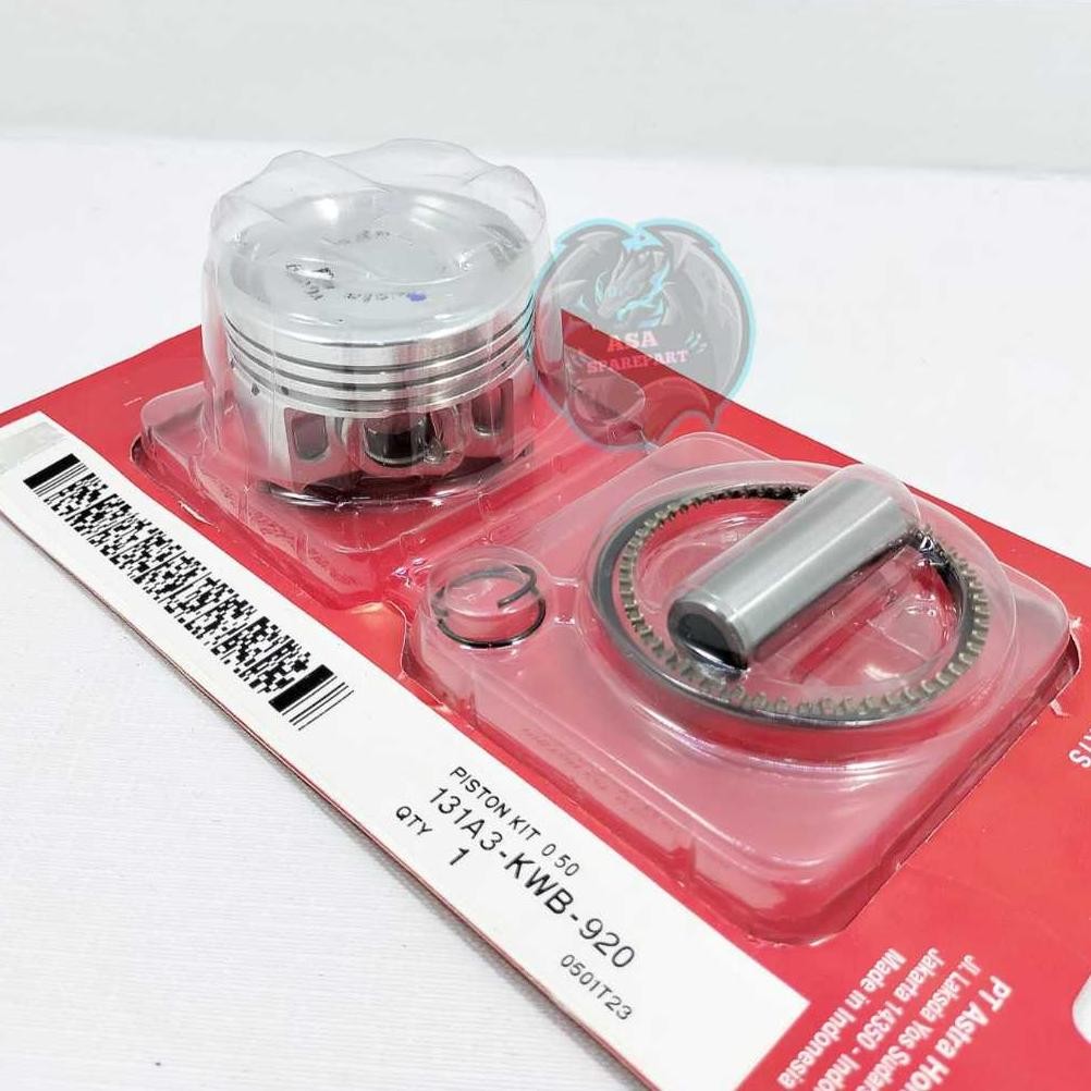 Promo Piston Kit Set Kwb Asli Original Motor Honda Blade 110 Karbu , Absolute Revo , Revo Fit Ukuran