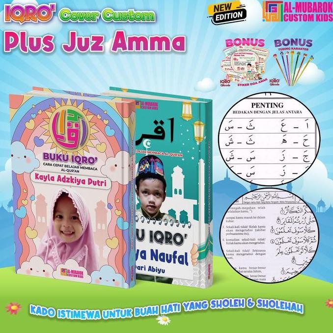 READY IQRO ANAK LENGKAP 1-6 PLUS JUZ AMMA CUSTOM NAMA & FOTO BUKU BELAJAR MEMBACA ANAK A5