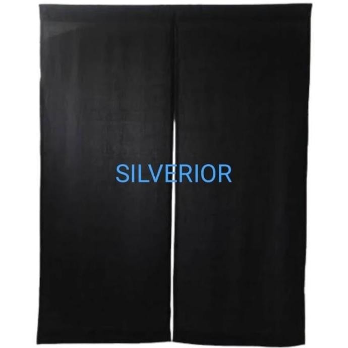 Noren Kain Tirai Gorden Pembatas Pintu Ruang Polos Hitam Black dapur curtains