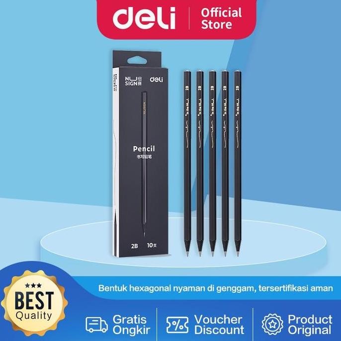 

original nusign pensil 2b hb design elegan nyaman digenggam