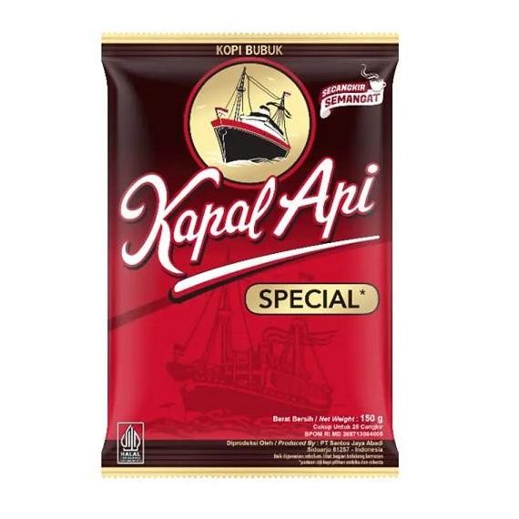 

original kapal api special bubuk 160gr - kopi hitam legendaris ekonomis
