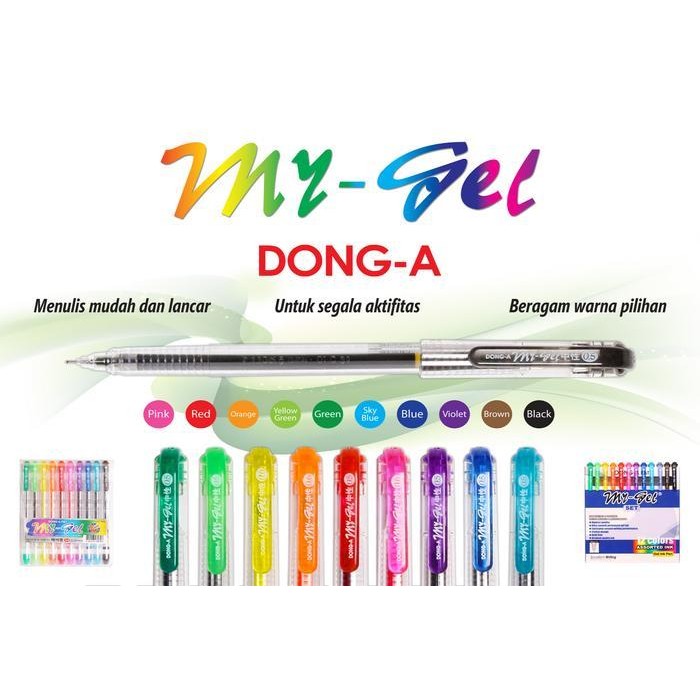 

Sp Pulpen/Pen/Gel Pen My Gel Set 12 Warna / Korea