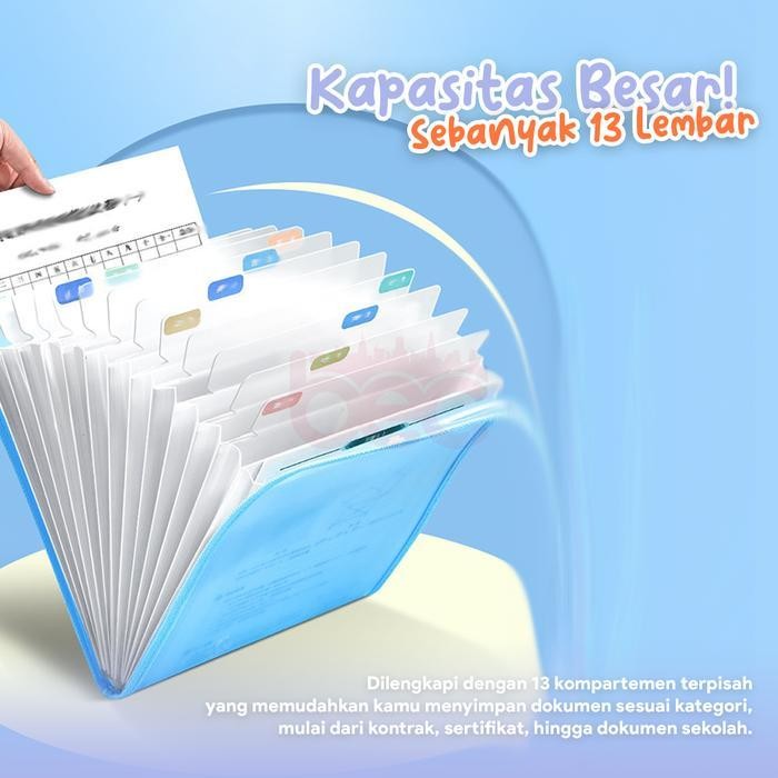 

Sp [Bec] Tas File Handle Warna Transparan Anti Air Multi Layer | Folder Tas File 13 Sekat Map | Tas Dokumen A4 Folder Map Kerja Document Stationery