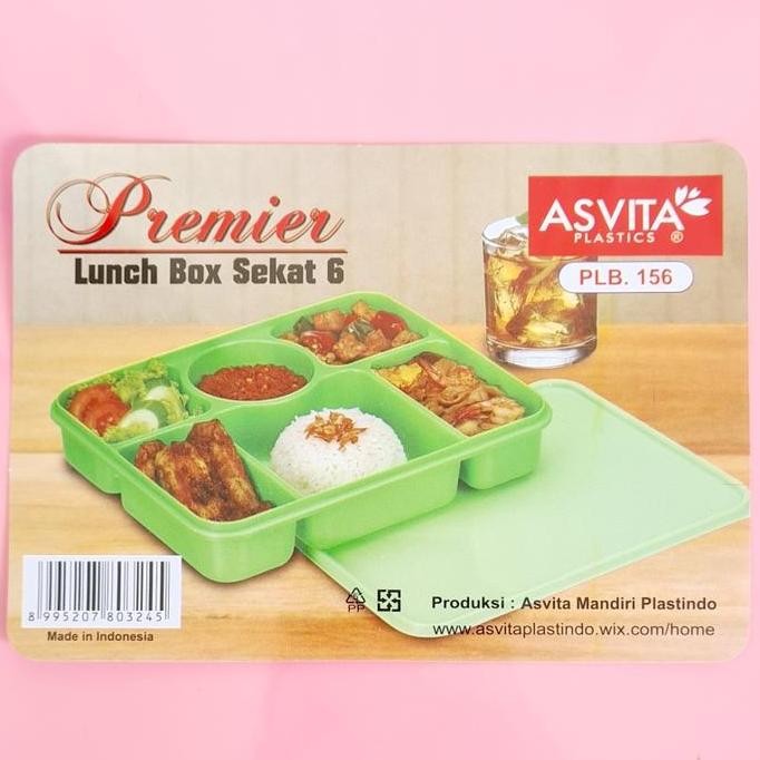 Asvita Lunch Box Kotak Makan Premier Sekat 6