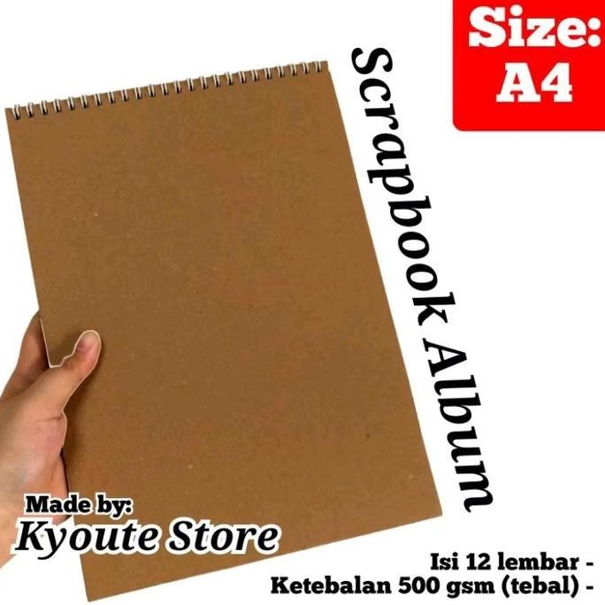 

Scrapbook Album Book Size A4 Kyoute Buku Journal Foto Diy Vintage Klasik 500 Gsm
