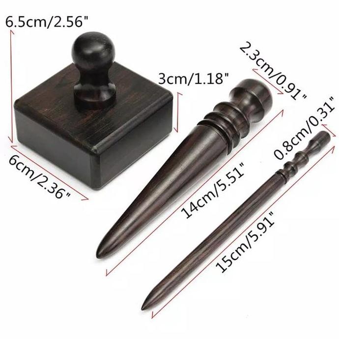

] Slim Stick Black Wood Slicker Leather Edge Burnisher Craft DIY