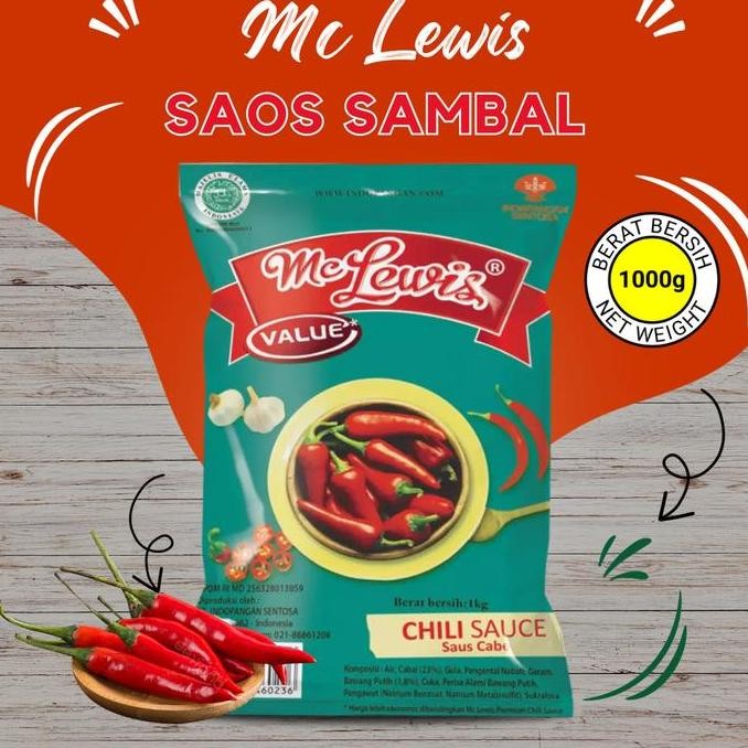 

Termantab] MC Lewis Chilli Sauce 1kg (Saos Sambal 1kg)