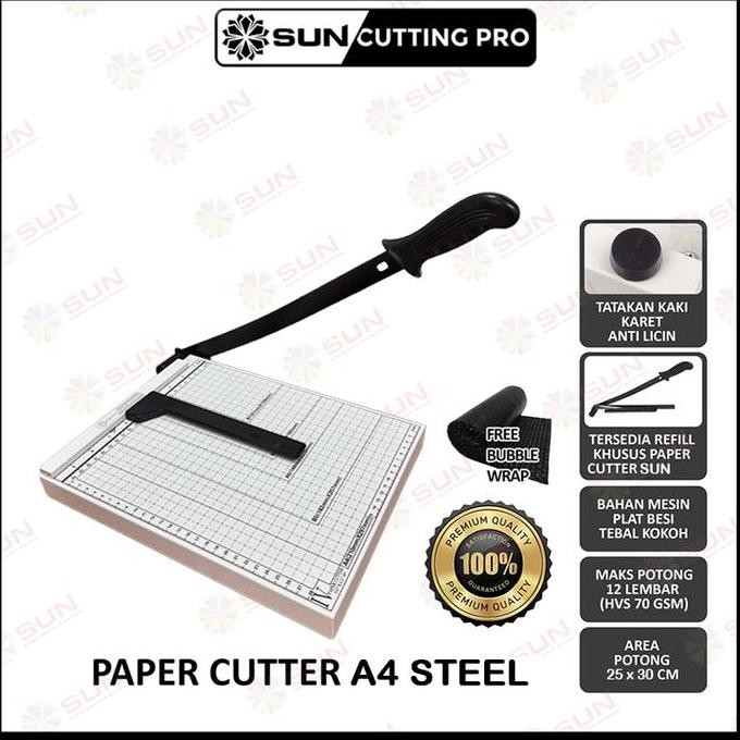 

PAPER CUTTER A4 ( ALAT POTONG / MESIN PEMOTONG KERTAS HVS, STICKER, DOS, PVC ID CARD, YELLOW BOARD, ART PAPER, VINYL. BONTAX CAMEL, KERTAS FOTO A4 GLOSSY SILKY GLOSSY PHOTO PAPER A5 A4) ORIGINAL DAN TERPERCAYA