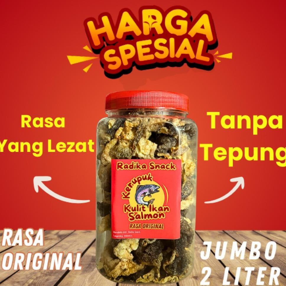

Kerupuk Kulit Ikan Salmon Fish Skin Sna Kemasan Toples Ekonomis