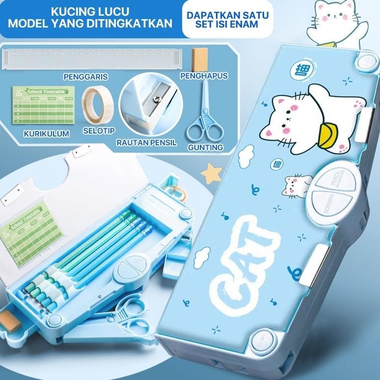 

Kotak Alat Tulis Anak Laki-laki Multifungsi Astronot/Penghapus/Gunting/Penggaris/Kotak Pensil Anak
