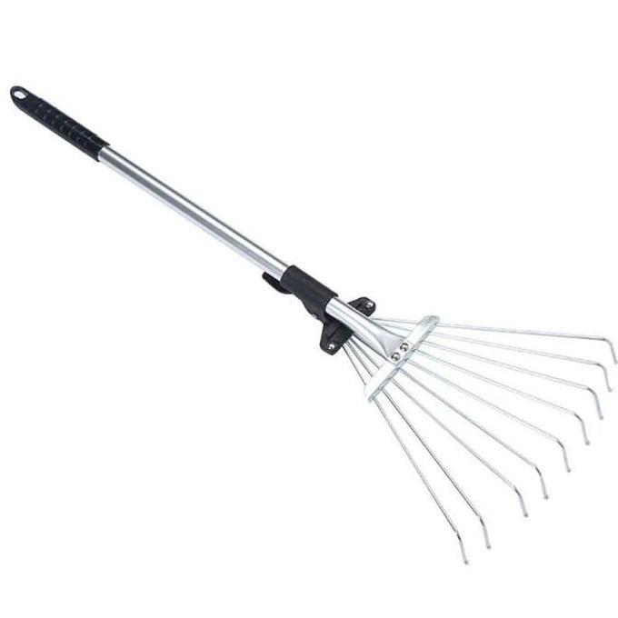 Penggaruk Daun Teleskopik Sapu Garuk Besi Garukan Sampah Sapu Besi Sapu Taman Sapu Daun Cakar TS