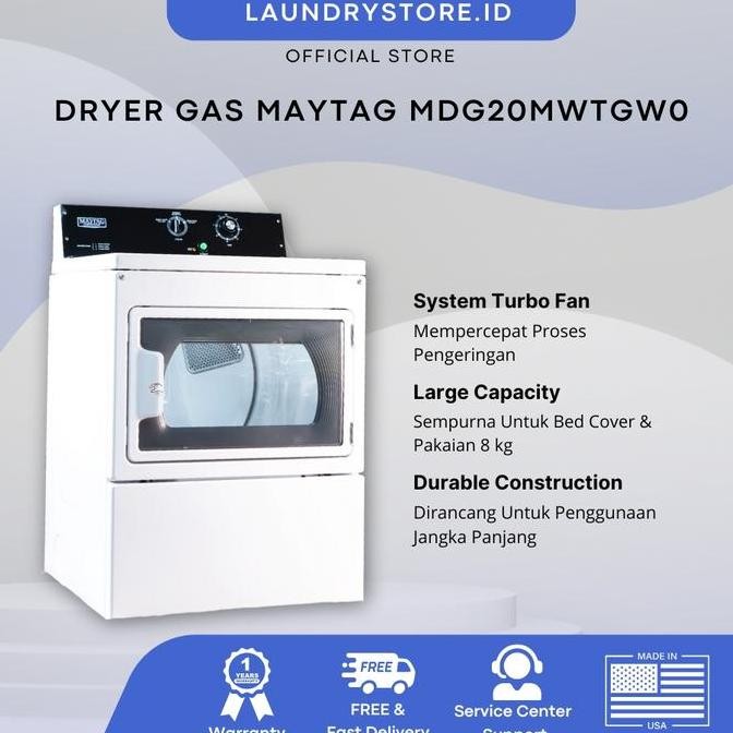 Mesin Pengering Pakaian / Dryer Gas Maytag