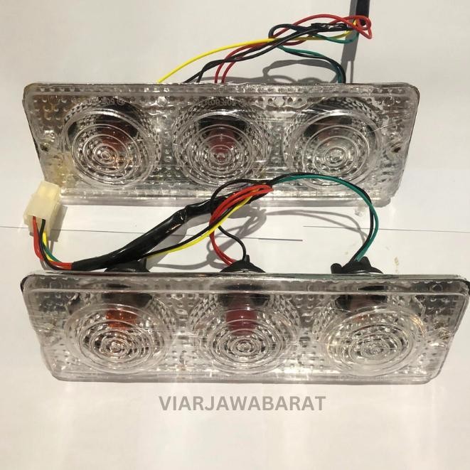 68B SEPASANG Lampu Belakang CATOR 3 TITIK  Motor Roda Tiga Kaisar Triseda / Tail Light Assy Viar Noz