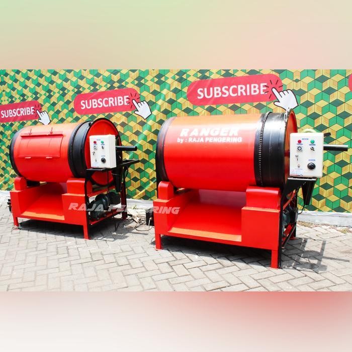 Mesin Pengering Padi Jagung Serbuk Gula Semut Kapasitas 150 Kg Tipe Rotary Drum Statis Dengan Pengat