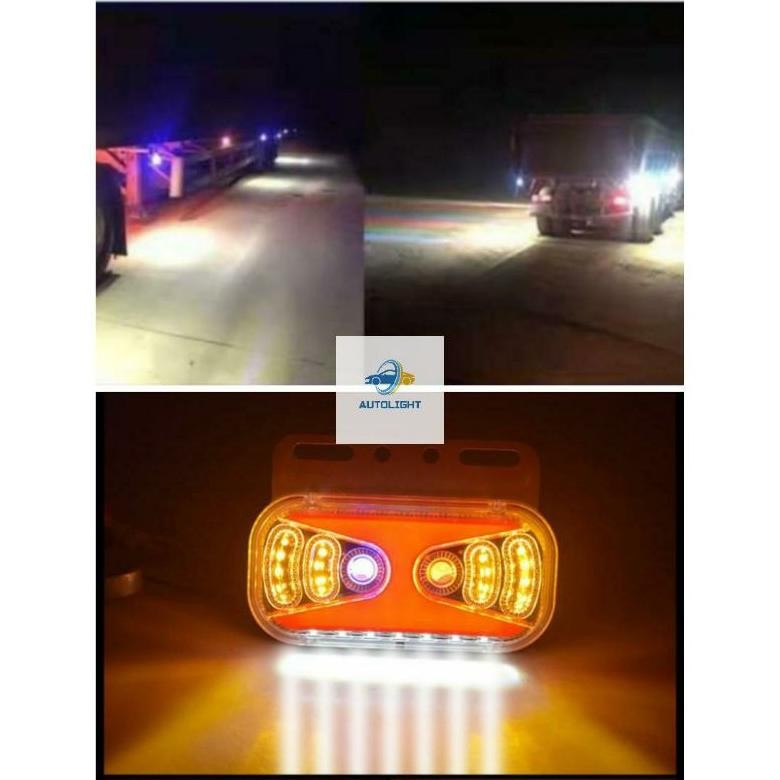 Lampu Samping Bak Kolong Truck Mobil 24 Volt LED 46 MATA Sen Runing