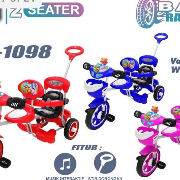 Sepeda Roda 3 Anak Boncengan Royal Kembar