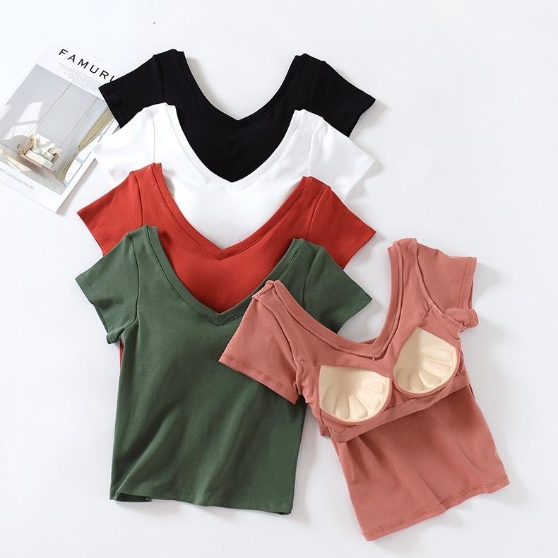 Maya Top With Bra/ Atasan Korea / Kaos Wanita