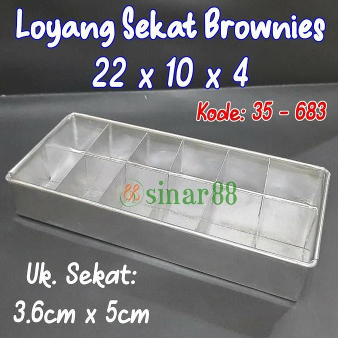 }}}}}}] Loyang Sekat Brownies 22 x 10 x 4 Sekat 3.6cm x 5cm