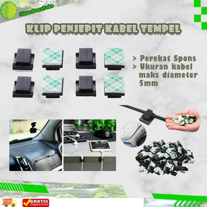 Klip Penjepit Kabel Tempel Gantungan *