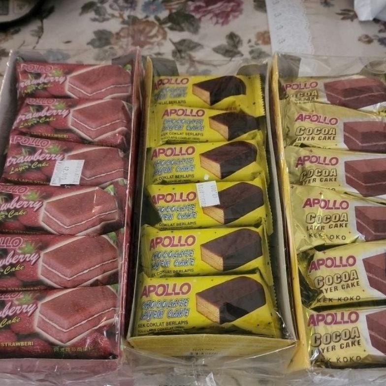 

Promoo!! Kue Apollo / Layer Cake Rasa Chocolate, Cocoa, Pandan dan Strawberry