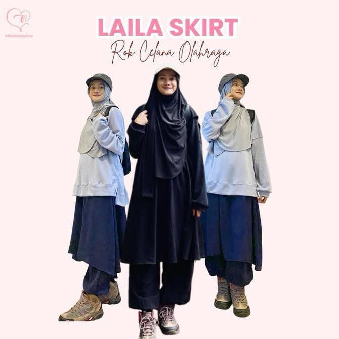 Laila Skirt/Kaos oversize/ Rokcelana/ Outfit olahraga muslimah/ Sport /Rok Celana/Celana Olahraga/Ce