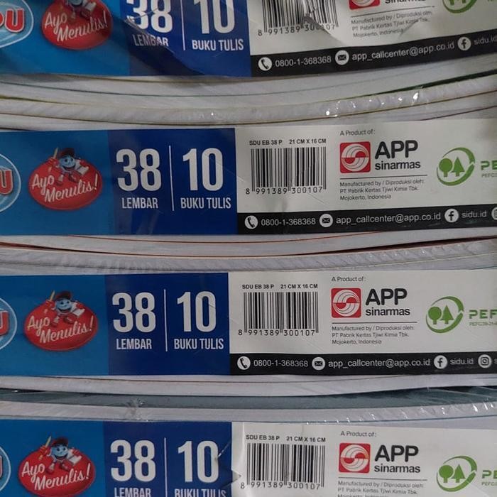 

SWG [PACK 10 BK] BUKU TULIS 38 LEMBAR SIDU SINAR DUNIA / BUKU TULIS SIDU