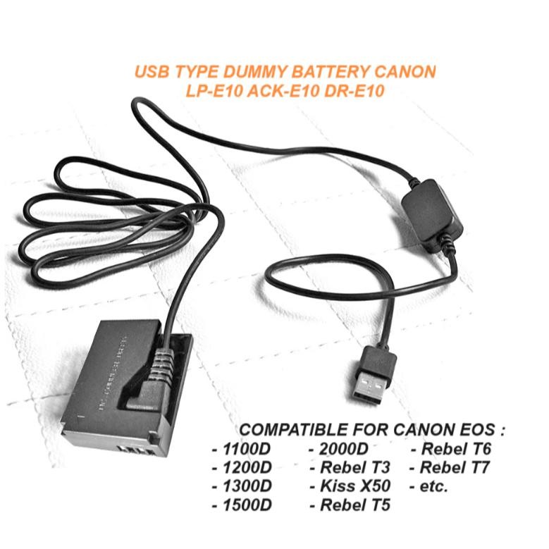 Terlaris Original Andoer To Canon Dc Coupler Dummy Battery Lp-E10 Lp E10