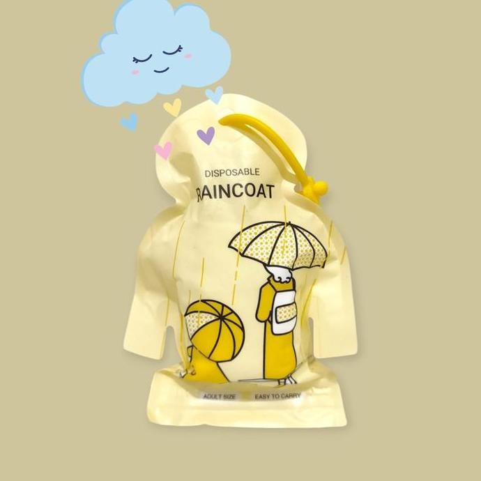 Hello Sun Disposable Raincoat - Yellow