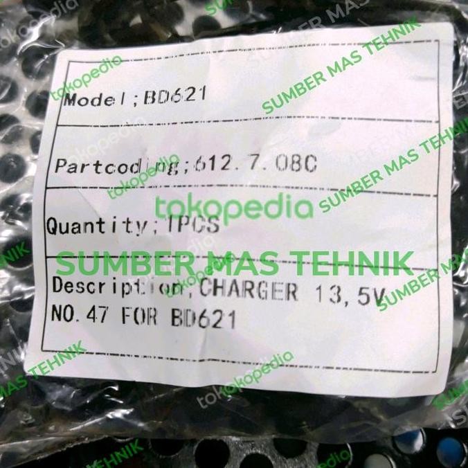 (1) ADAPTOR DOLIZ BD621 CHARGER BD621 DOLIZ BOR CORDLESS DOLIZ 10 MM BD621 sumbermte Berkualitas