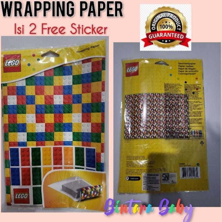 

ORIGINAL Lego Wrapping Paper / Kertas kado Lego isi 2 pcs Free Stiker Lego Classic 850841