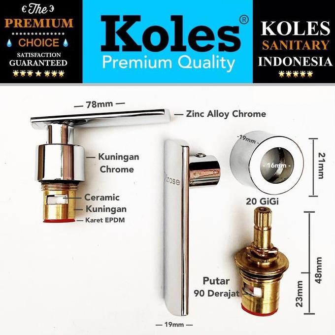 KOLES B17 Handle Kran Handel Plus Jantung Valve Kran Air Dingin