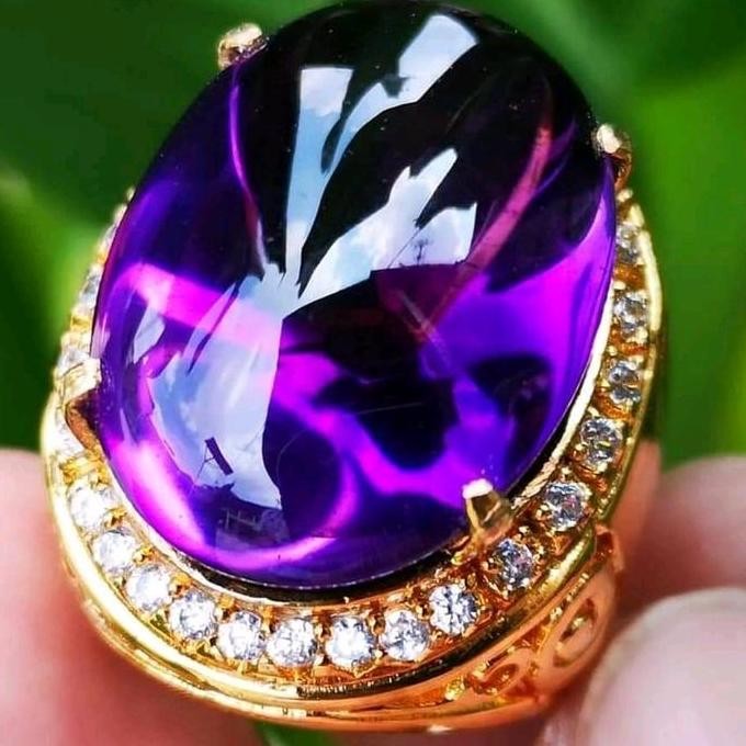 Baru Bisa Cod Bayar Ditempat Batu Cincin Permata Akik Kecubung Bungur Asli Natural Siap Pakai