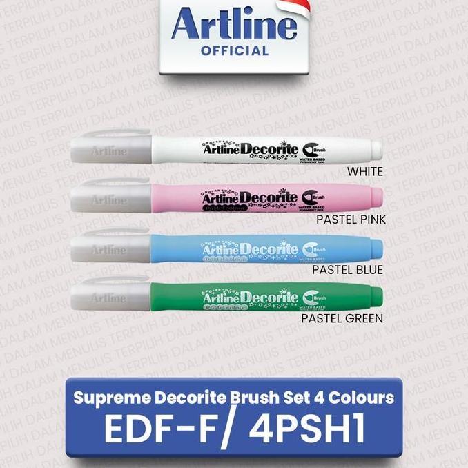

Artline Spidol Supreme Decorite Brush Marker Set 4 Colours Edf-F/4Psh1