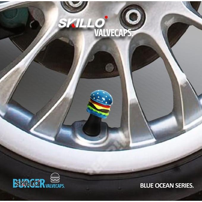 SKILLO - BURGER Transparent - Tutup Pentil Ban Motor Mobil Valve Caps
