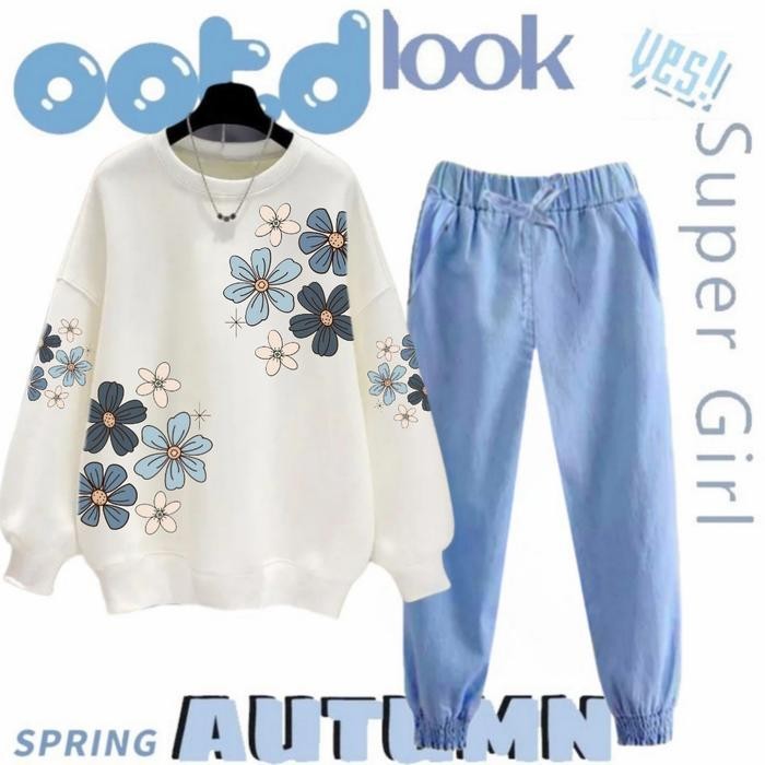 Bts One Set Anak Remaja Perempuan / Sweater Anak Remaja Perempuan Flower Bluez