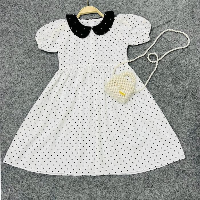 Dress Anak Perempuan Polkadot Wednesday Addams