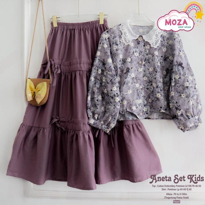 Bts New Setelan Rok Anak Perempuan Remaja Tanggung 9-13 Tahun Aneta Elvica Faran Haniv Indy Ofia Tie