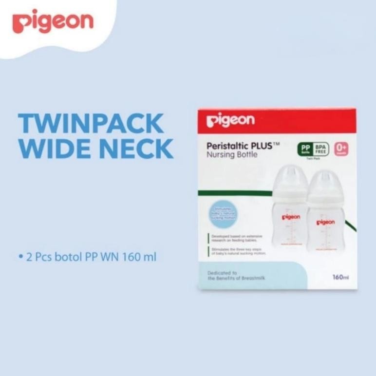 Pigeon Twin Pack Bottle Wide neck 160ml Nipple Peristaltic Plus isi 1 isi 2 Pigeon Nursing bottle Ne