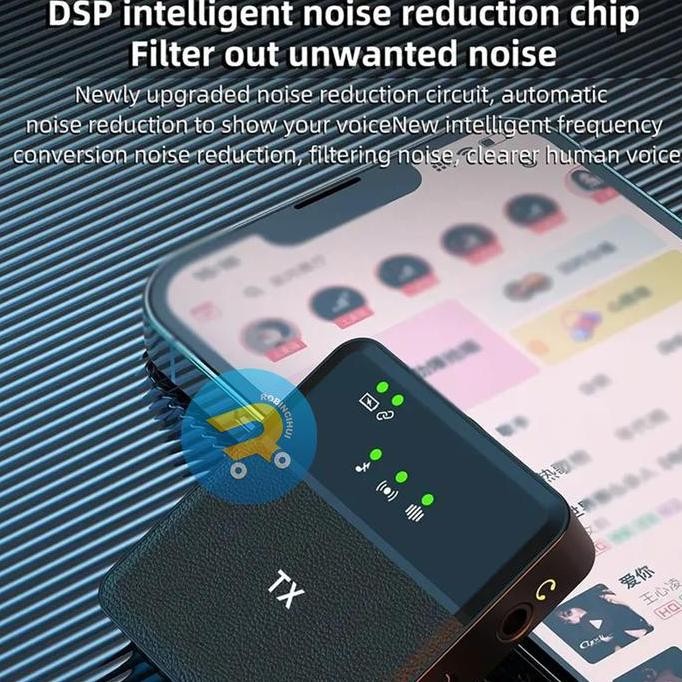 Mic Wireless Hp kamera Vlog Youtuber Portable Mic for Iphone & android Terlaris